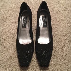 Stuart Weitzman Black Pumps with Gem Accents